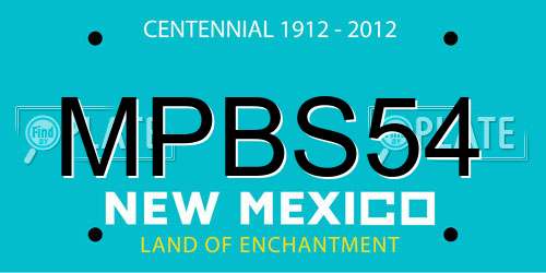 MPBS54 New Mexico License Plate