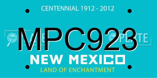 MPC923 New Mexico License Plate