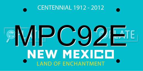 MPC92E New Mexico License Plate