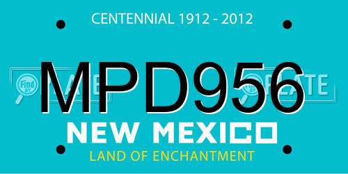 MPD956 New Mexico License Plate