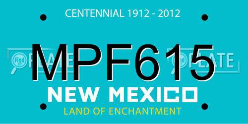 MPF615 New Mexico License Plate