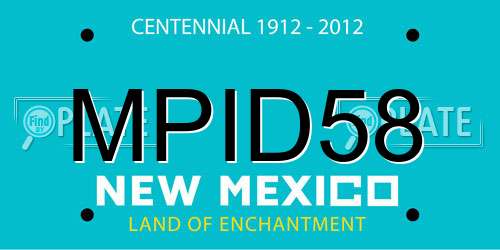 MPID58 New Mexico License Plate