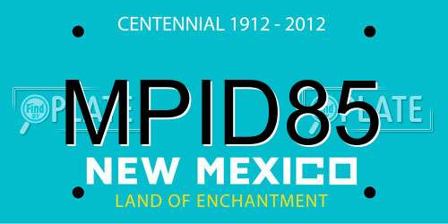 MPID85 New Mexico License Plate