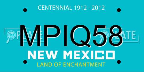 MPIQ58 New Mexico License Plate