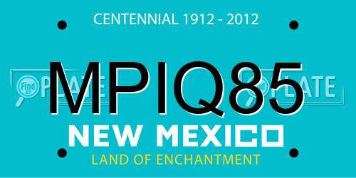 MPIQ85 New Mexico License Plate