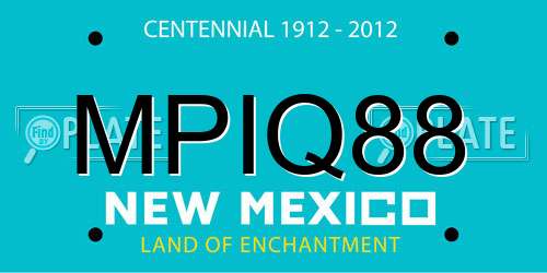 MPIQ88 New Mexico License Plate