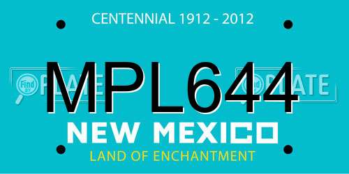 MPL644 New Mexico License Plate