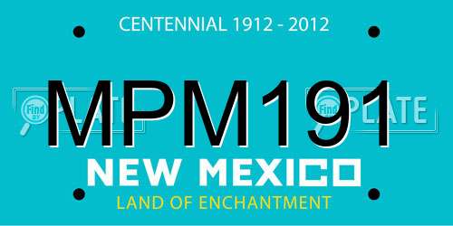 MPM191 New Mexico License Plate