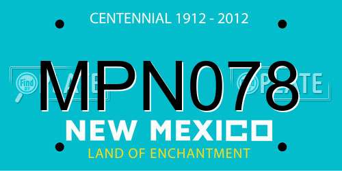 MPN078 New Mexico License Plate