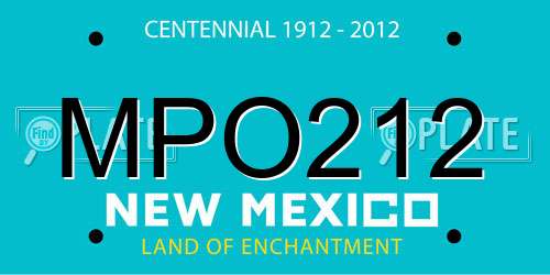 MPO212 New Mexico License Plate