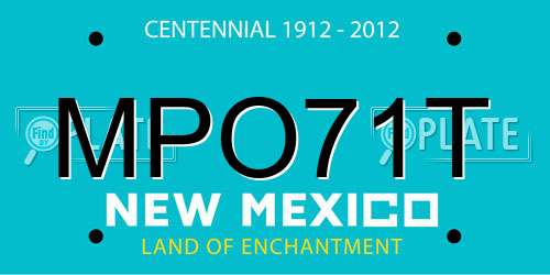 MPO71T New Mexico License Plate