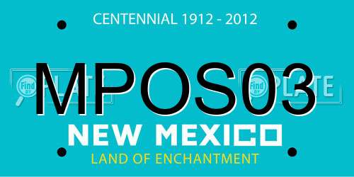 MPOS03 New Mexico License Plate