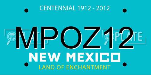 MPOZ12 New Mexico License Plate