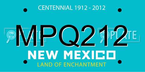 MPQ212 New Mexico License Plate