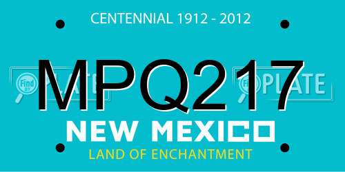 MPQ217 New Mexico License Plate