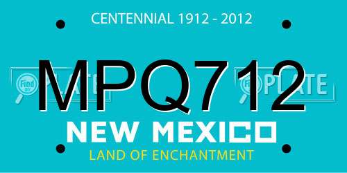MPQ712 New Mexico License Plate