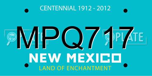 MPQ717 New Mexico License Plate