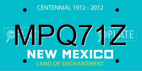 MPQ71Z New Mexico License Plate