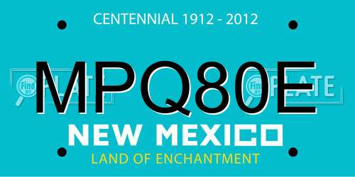 MPQ80E New Mexico License Plate