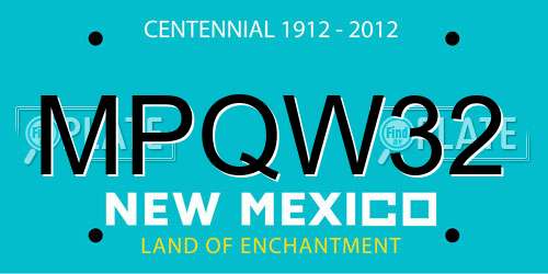 MPQW32 New Mexico License Plate