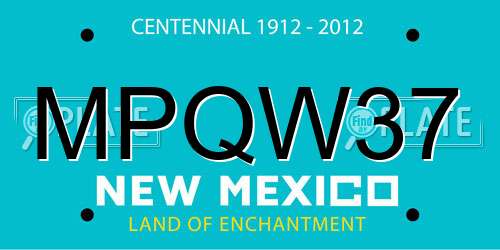 MPQW37 New Mexico License Plate