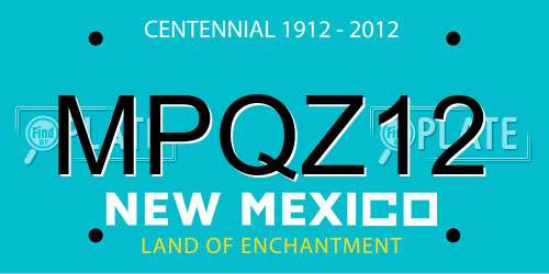 MPQZ12 New Mexico License Plate