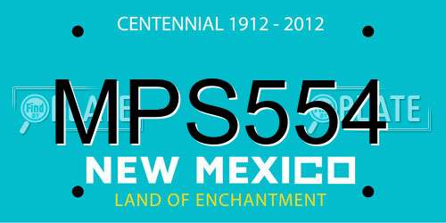 MPS554 New Mexico License Plate