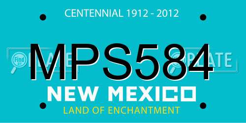 MPS584 New Mexico License Plate