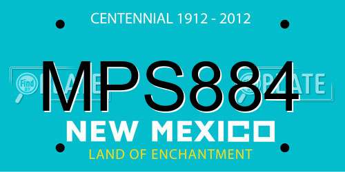 MPS884 New Mexico License Plate