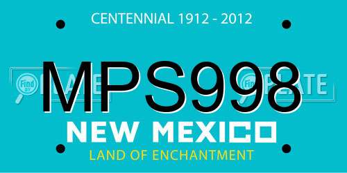 MPS998 New Mexico License Plate