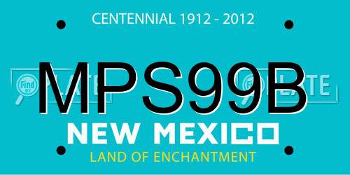 MPS99B New Mexico License Plate