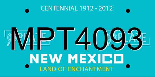 MPT4093 New Mexico License Plate