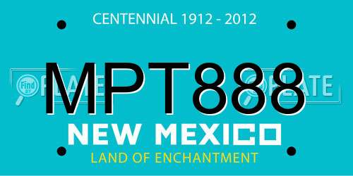 MPT888 New Mexico License Plate