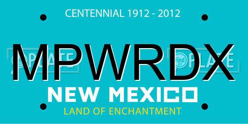 MPWRDX New Mexico License Plate