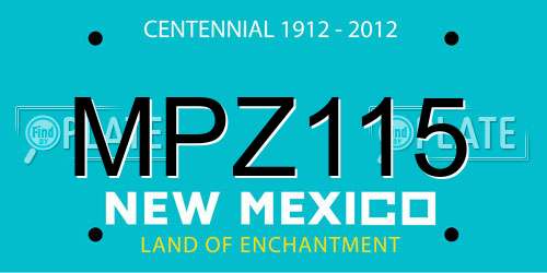 MPZ115 New Mexico License Plate