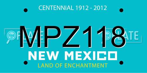 MPZ118 New Mexico License Plate