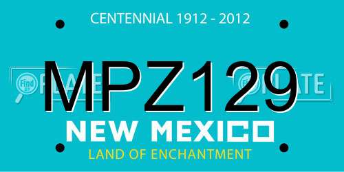 MPZ129 New Mexico License Plate