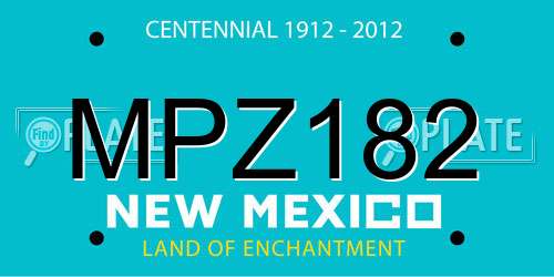MPZ182 New Mexico License Plate