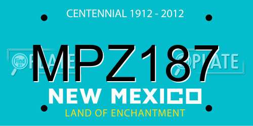 MPZ187 New Mexico License Plate
