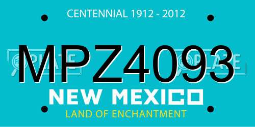 MPZ4093 New Mexico License Plate