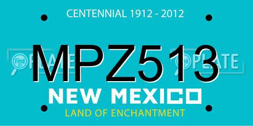 MPZ513 New Mexico License Plate