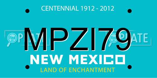 MPZI79 New Mexico License Plate