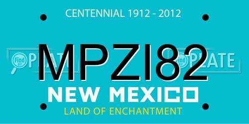 MPZI82 New Mexico License Plate