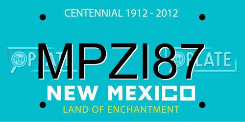 MPZI87 New Mexico License Plate