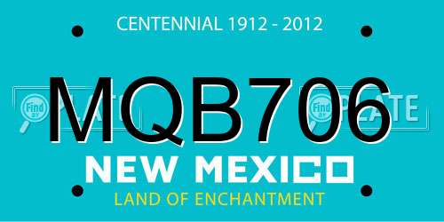MQB706 New Mexico License Plate
