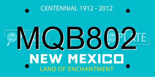 MQB802 New Mexico License Plate