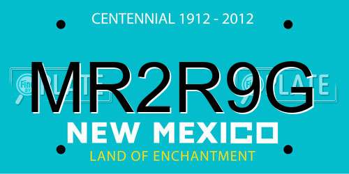 MR2R9G New Mexico License Plate