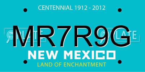 MR7R9G New Mexico License Plate