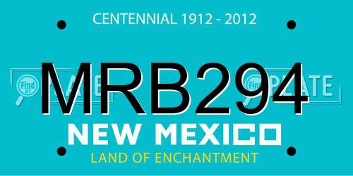 MRB294 New Mexico License Plate