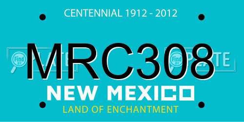 MRC308 New Mexico License Plate